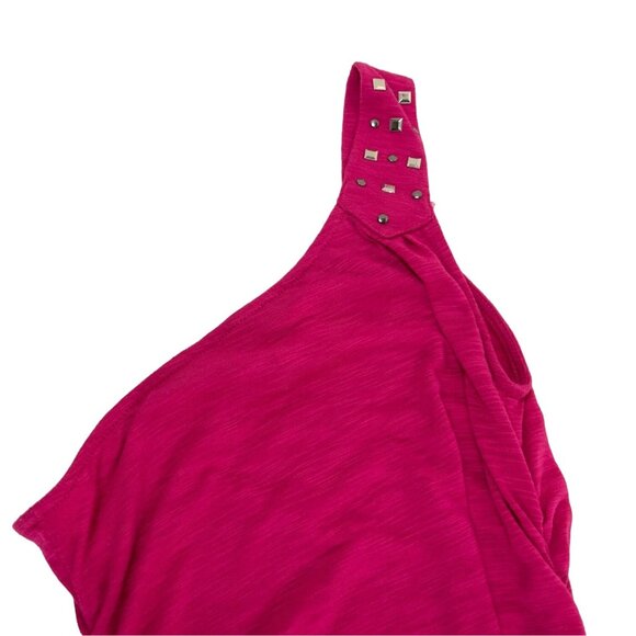 derek heart Small Pink One Shoulder Body Con Top 17j - Picture 5 of 10